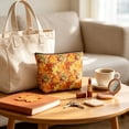 thumbnail image 6 of OCCOA Fall Zipper Makeup Bag with Pumpkin Maple Print Large Capacity Portable Toiletry Pouch for Travel Office Daily Storage, C, 6 of 6