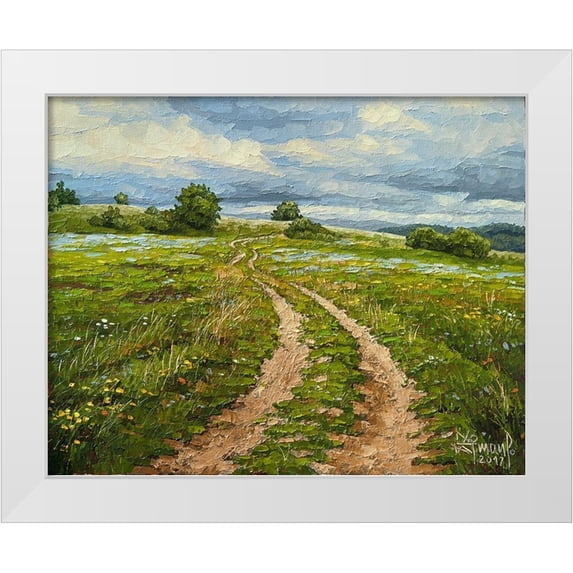 Ziman, Peter 24x20 White Modern Wood Framed Museum Art Print Titled - Field Road I