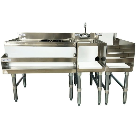 NSF 54 in. Commercial Underbar Counter Cocktail Drink Station, Combination Cocktail Station, Bar Equipment
