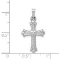 thumbnail image 3 of 14k White Gold Diamond Fleur De Lis Cross Pendant Charm, 3 of 4