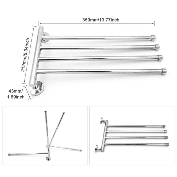 Toallero De Acero Inoxidable, Toallero Giratorio Multiusos, Toallero De 4 Capas Para Organizador De Cocina, Accesorios De Baño Inevent TO005164-00