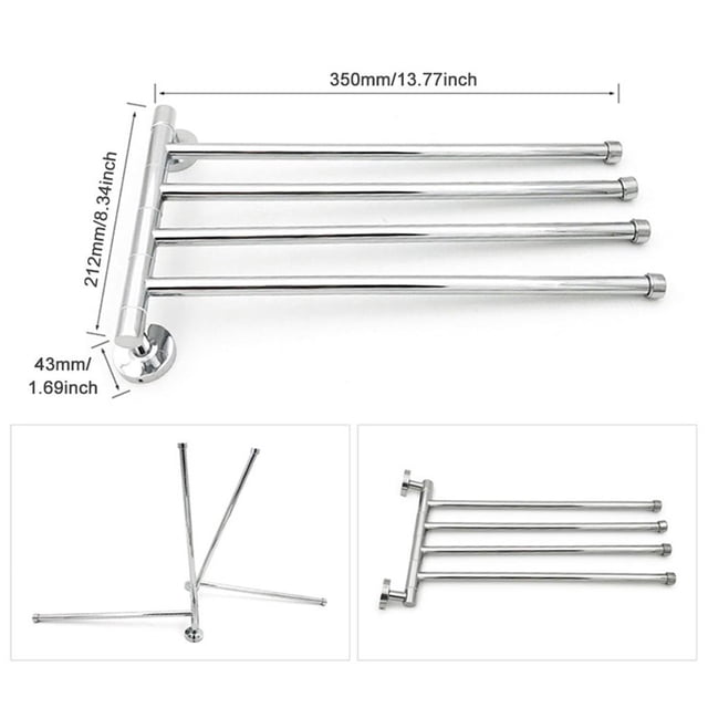Toallero De Acero Inoxidable, Toallero Giratorio Multiusos, Toallero De 4 Capas Para Organizador De Cocina, Accesorios De Baño Speravity TO005164-00