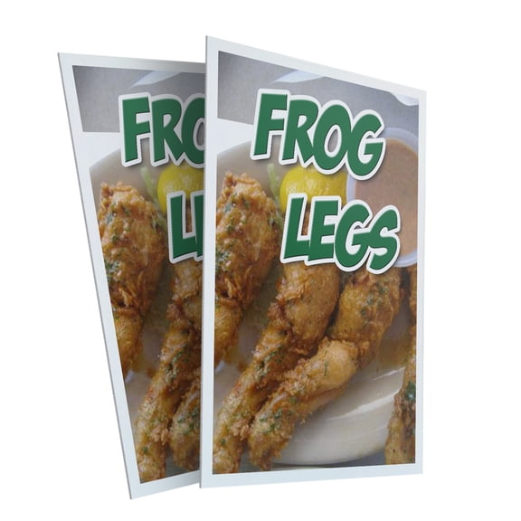 Frog Legs (2-PACK) 24" x 36" Plastic Signs | Sign Insert 4mm Corrugated Plastic Signs Storefront Window Poster
