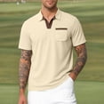 thumbnail image 4 of IhhxPro Men's Short Sleeve Collared Shirt with Pocket Stretchable Summer Casual Top Lightweight Cotton Fit Solid Work Button Down S-3XL, 4 of 6