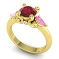 thumbnail image 2 of 2.50 Ct Round Shape Red Ruby & Pink Sapphire Gemstone Unique Wedding Ring for Women Solid 14K Yellow Gold Size 3.5 by Diamond-Capitals, 2 of 8