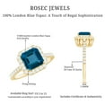 thumbnail image 5 of Rosec Jewels Natural London Blue Topaz Asscher Cut Engagement Ring (3 Ct, AAA Quality) - Blue Topaz Diamond Ring - with Jewelry Box, 18K Yellow Gold, US 8.50, 5 of 8