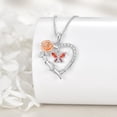 thumbnail image 5 of YAFEINI Heart Butterfly Rose Necklace 925 Sterling Silver Butterfly Necklace Pendant Women's Heart Necklace Birthday Jewelry Gift, 5 of 6