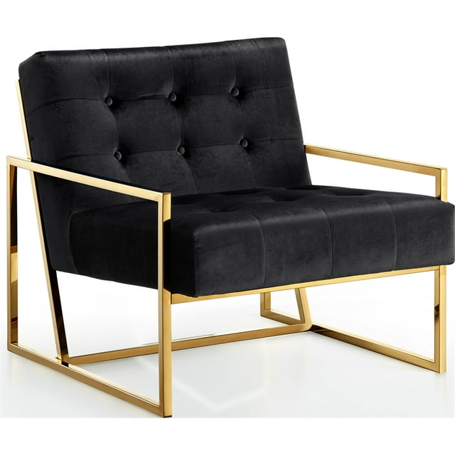 Meridian Furniture Pierre Black Velvet Accent Chair
