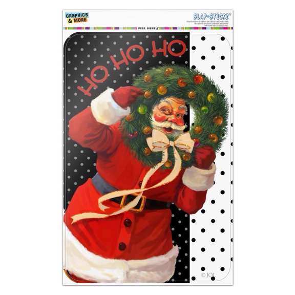 Christmas Holiday Santa Ho Ho Ho Wreath Home Business Office Sign