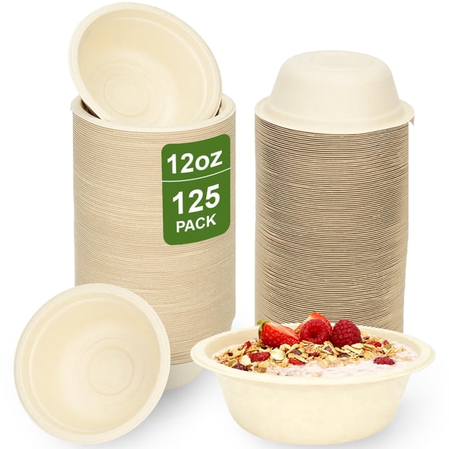 Bols de papel Neyimqr, 125 unidades, 355 ml, compostables y desechables
