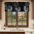thumbnail image 6 of Retro Black Conch Curtain Valances for Windows, Kitchen Valance Window Treatments Panel 2 Pack, Vintage Art Geometric Coastal Nautical Rod Pocket Short Curtains for Bathroom Bedroom 60 x 18 Inch, 6 of 8