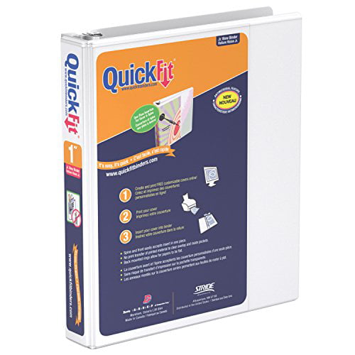 QuickFit 8.5 x 5.5 Inch Heavy Duty Junior View Binder 2 Inch Round Ring White 
