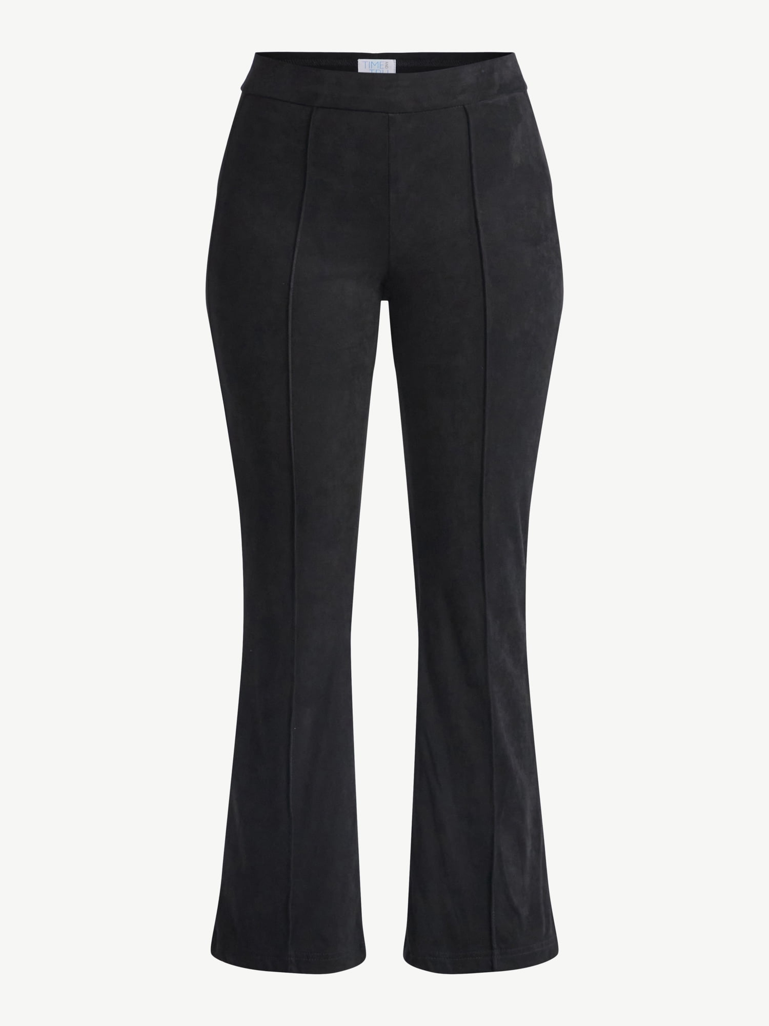 Time and Tru Women's Faux Suede Flare Pants, 30" Inseam, Sizes XXS-XXL