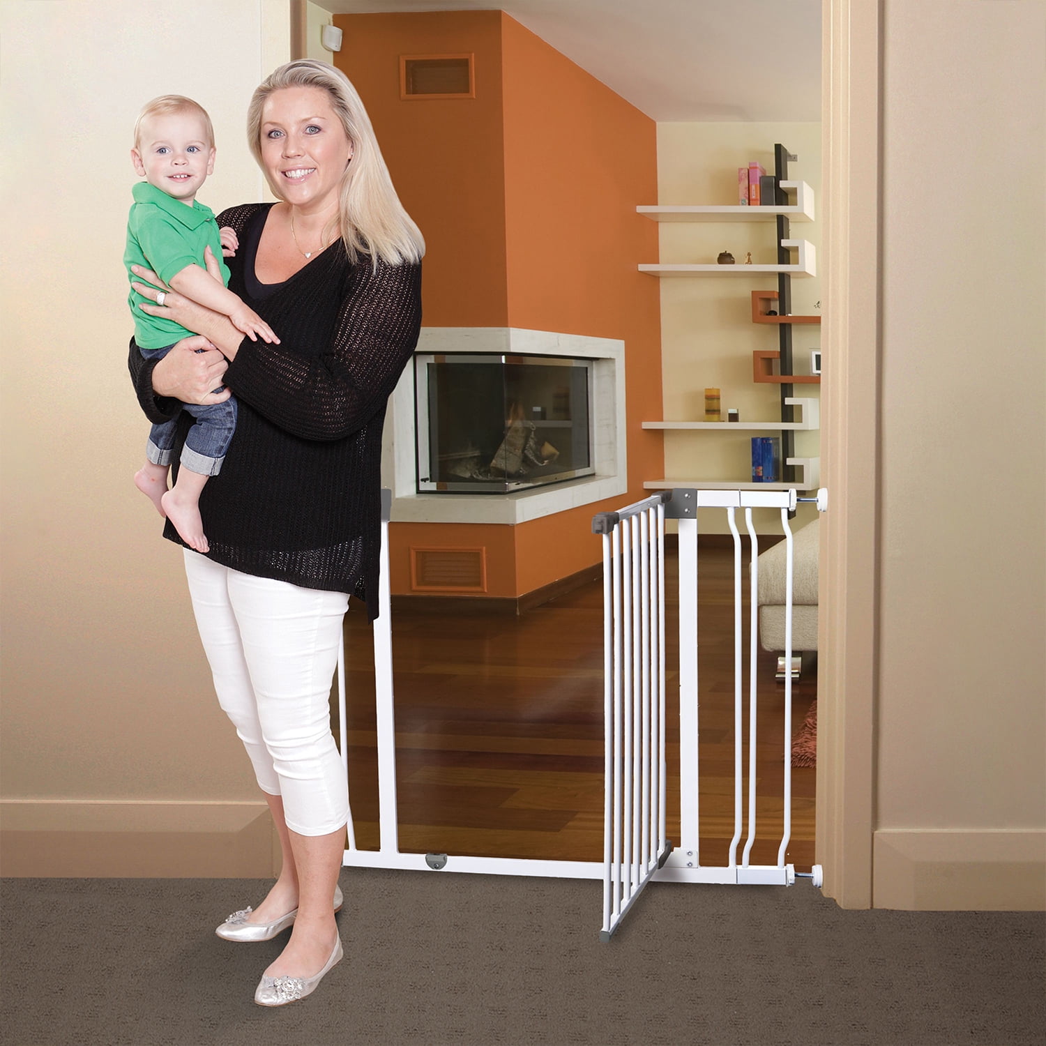 Dreambaby Liberty Walk Thru Auto Close Baby Safety Gate with Stay Open Feature, Fits 29.5-36.5 inch Openings, Pressure Mounted Security Gate