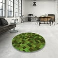 thumbnail image 4 of Ahgly Tapis d'Intérieur Lavable en Machine Carré Vert Lime Foncé, 6 Pieds Carré, 4 of 7