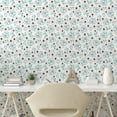 thumbnail image 3 of Eucalyptus Peel & Stick Wallpaper, Overview Graphic Image of Leaf Motifs and Flowers Flourishing on Plain Backdrop, Self-Adhesive Living Room Kitchen Accent, 3 Sizes, Multicolor, by Ambesonne, 3 of 6