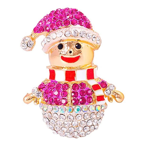 Sonducket Broche de Navidad Pin Rhinestone Crystal Snowman Christmas Trees Jewelry para decoraciones de Navidad Accesorios de disfraces No.2 Sonducket AP007134-02