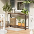 thumbnail image 4 of Console Table, 47.2" Narrow Entryway Table, Industrial Sofa Table with Shelf, Entrance Table for Living Room, Hallway, Foyer, Corridor, Office, Metal Frame, Rustic Brown and Black, 4 of 9