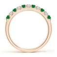 thumbnail image 2 of ANGARA Natural Shared Prong Emerald and Diamond Half Eternity Ring in 14K Rose Gold for Women (Size-2.1mm) | May Birthstone, Birthday, Anniversary, Jewelry Gift for Women | Natural Emerald Ring, 2 of 9