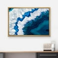 thumbnail image 3 of wall26 Framed Canvas Print Wall Art White Blue Teal Crystal Gemstone Landscape Nature Wilderness Digital Art Realism Decorative Close Up Colorful for Living Room, Bedroom, Office - 24"x36", 3 of 5