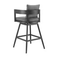 thumbnail image 5 of Benjara Enya 26" Outdoor Swivel Counter Stool Chair- Gray Aluminum- Cushions, 5 of 9