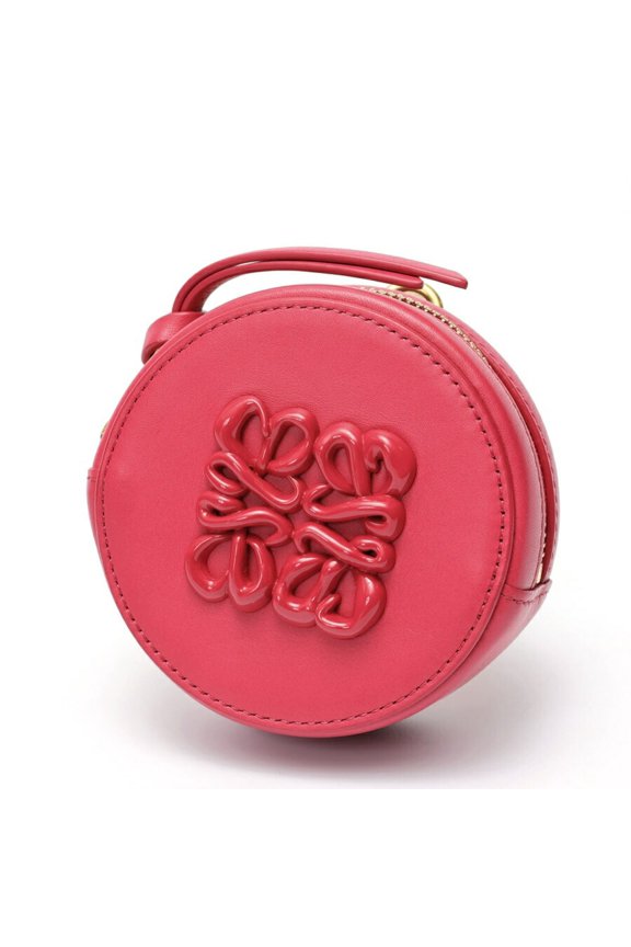 Pre-Owned LOEWE Cookie Pouch Mini Coin Case Leather Pink S-159567