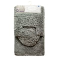 thumbnail image 5 of Mary 3 Piece Bathroom Rug Set, Luxury Soft Plush Shaggy Thick Fluffy Microfiber Bath Mat, Countour Rug, Toilet Seat Lid Cover, Non-slip Rubber Back, Floor Mats Water Absorbent, Grey, 5 of 5