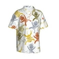 thumbnail image 2 of Fotbe Cartoon Monkey Hawaiian Shirt For Men Unisex Summer Beach Casual Short Sleeve Cotton Linen Button Down Shirts-Large, 2 of 9