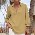 thumbnail image 5 of Jacenvly Hauts à Manches Longues pour Femmes Liquidation Chemise à Manches Longues Col Porte Tube Régulier Couleur Unie Haut pour Femmes Chemise Hauts pour Femmes Liquidation, 5 of 5