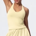 thumbnail image 4 of Miluxas omen's Halter Back Beautiful Tank Top Sleeveless Fitted Top Trendy Summer Basic Camisole Yellow, 4 of 4