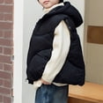 thumbnail image 3 of Kids Black Puffer Jacket Windproof Down Jacket Sleeveless Jacket Waistcoat Outwear with Pocket for Kids Quilted Vest 13-14 Years, 3 of 6