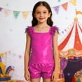 thumbnail image 2 of XIYON Girls Clothing Set Glam Performance Outfit Sequin Sleeveless Top And Shorts For Stage Show Party 9-10 Years, 2 of 4