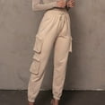 thumbnail image 2 of Plebaso Cargo Pants for Women Solid Color High-Waisted Multiple Pockets Overalls Trousers Ladies Workout Out Sports Pants, 2 of 6