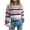 Pink, variant on Fesfesfes Women Sweaters Casual Round Neck Stripe Long Sleeve Loose Sweater Fall Blouse Tops