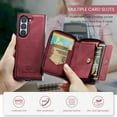 thumbnail image 2 of SaniMore Case for Samsung Galaxy Z Fold 5 7.6" 2023, PU Leather Case Detachable Magnetic Zipper Wallet Card Slots Kickstand Wireless Charging Anti-drop Shockproof 360°Protection Cover, Red, 2 of 8