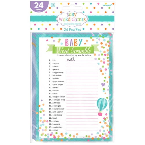 Baby Shower Word Scramble Party Game (1ct) - Walmart.com ...