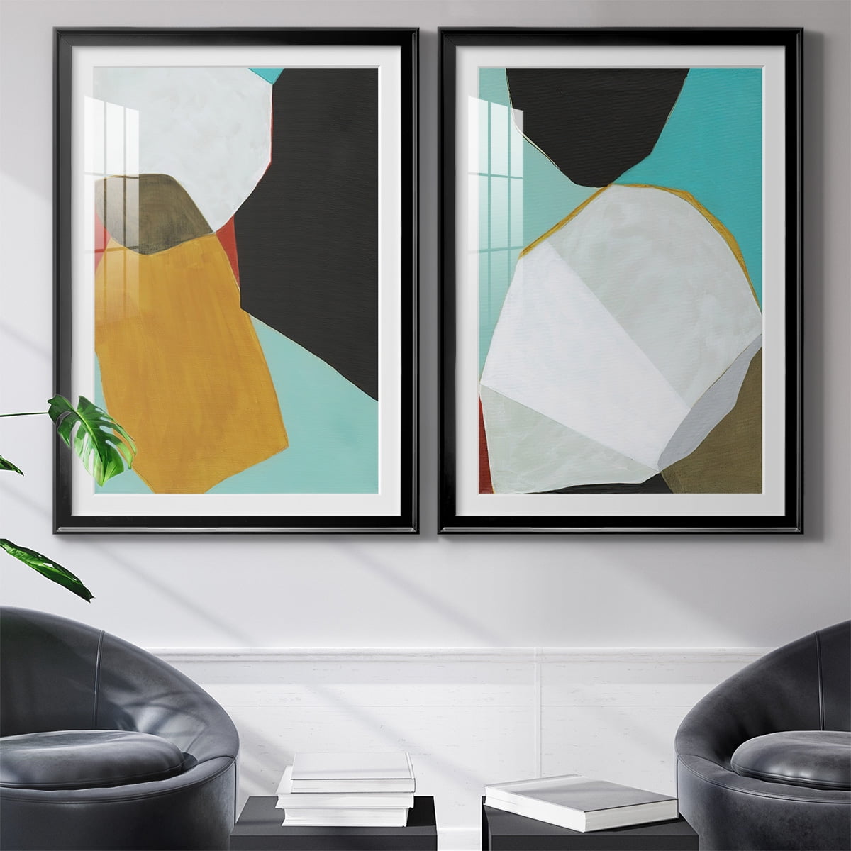 Wexford Home Graphica I Premium Framed Print, 22.5" x 30.5" - Ready to Hang, Black (Set of 2)
