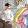 thumbnail image 3 of Aluminum Foil 32 Inch Crown Number Balloons Gradient Color Birthday Party Decor Balloon, 3 of 5