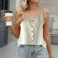 thumbnail image 2 of Yubnlvae Beige Cotton Linen Camisole Tops for Women Spaghetti Strap Loose Fit Tank Top Summer 2025 Casual Sleeveless Shirts, L, 2 of 4