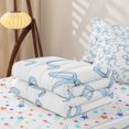 thumbnail image 5 of Manfei Blue Girly Bow Zipper Twin Comforter Sets with Fitted Sheet and 2 Pillowcases For Girls,Cartoon Heart Print Zipper Bedding Set For Kids,Colorful Stars Reversible,4 Pieces, 5 of 7