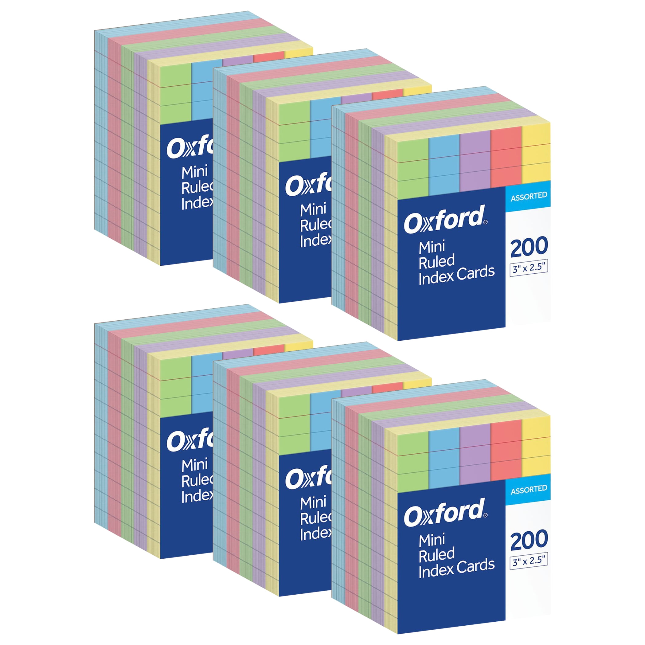 Small Ruled Note Cards, 3x2.5, White, 200 in a Pack | 5-Pack