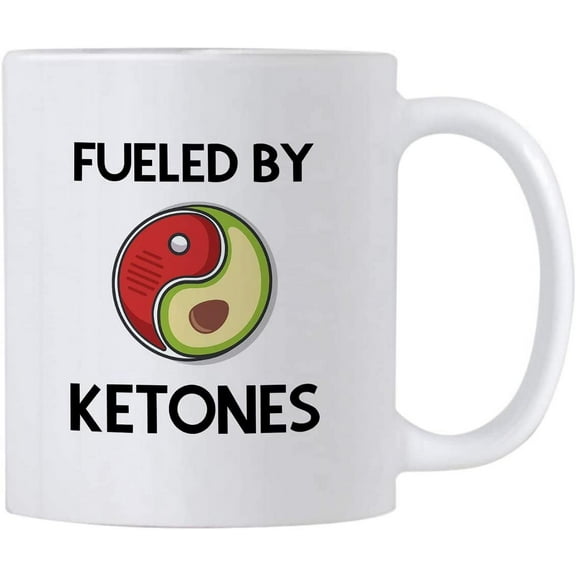 Keto Diet Mugs. 11 oz Fueled By Ketones Coffee Mug.
