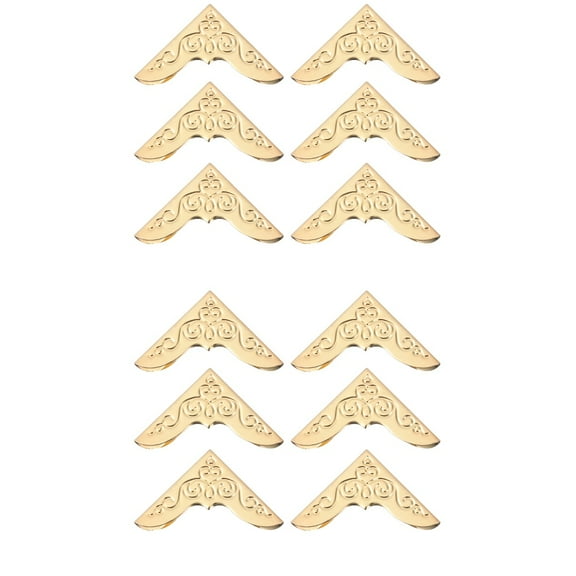 Set of 2 Pot Metal Book Corner Book Corner Guards Baby 3.00X3.00X0.70CM Golden