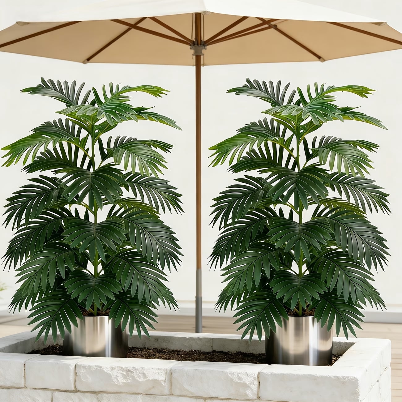 2Pcs Artificial Plants in Pots Fake Greenery for Home Office Farmhouse Indoor Outdoor Decor