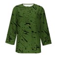thumbnail image 5 of TAGOLD Womens Summer Plus Size Tops,Tops for Womens,Women's Fashion Three Quarter Sleeve Retro Round Neck Easter Printed Loose Tops Blouse, 5 of 5