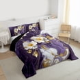 thumbnail image 3 of Homewish Marble Artwork Adult Bedding Comforter Set, Romantic Purple Abstract Twin Comforter Sets, Modern Fashion Art Reversible Bedding Set, Breathable Home Decor, 2-Piece, 3 of 8