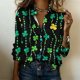 thumbnail image 5 of TaTaai Ladies St. Patrick's Day Print Satin Long Sleeve Button Up Shirt Fashion Lapel Casual Loose Blouse Satin Top for Daily Party Office Vacation Spring Winter Wear Gift, 5 of 5