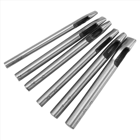 6 Sizes Oval Hole Punch for Leather 6mm-10mm Hollow Crafting Hand Punching Tool Kit