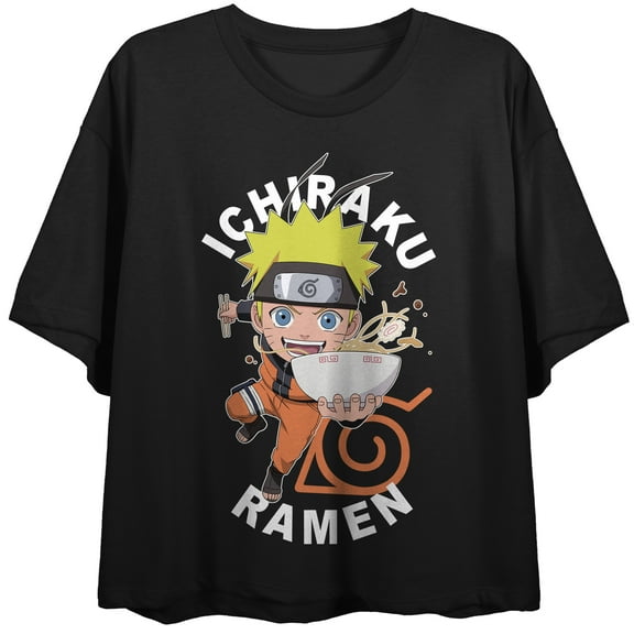 Naruto Shippuden Ichiraku Ramen Women's Black Crop-XL