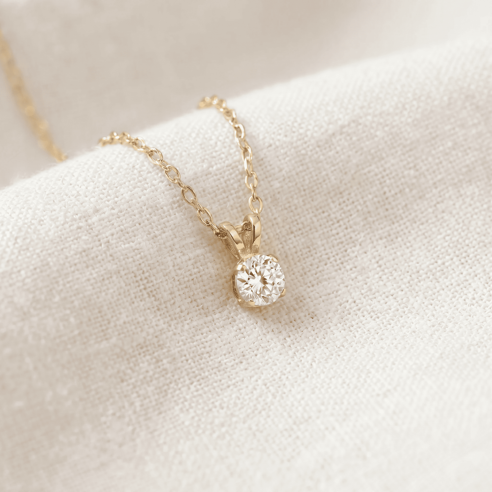 Pompeii 1/3 Ct Diamond Solitaire Pendant Necklace in 14k White Or Yellow Gold (J,I2-I3)
